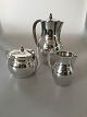 Hans Hansen Sterling Silver Coffee Pot, Creamer and sugar designed by Karl 
Gustav Hansen