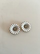 Anton Michelsen Daisy/Marguerite Earclips in gilded Sterling Silver and Enamel