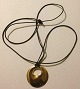 Georg Jensen Gold Pendent with leather chain by Torun No 991