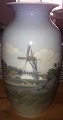 Royal Copenhagen Art Nouveau Vase with windmill No 2634/2983