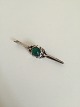 Georg Jensen Silver Brooch green agate No 117 from 1910-1920