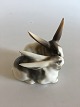 Rorstrand Art Nouveau Figurine Pair of Rabbits easting leaf