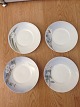 Royal Copenhagen Art Nouveau Plates with Flowers. Salad Plates No 10521