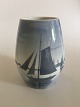 Early Bing & Grøndahl Unique vase by Fanny Garde with ships No 214