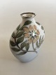 Bing & Grondahl Art Nouveau Unique vase by Emma Krogsbøll with silver inlay