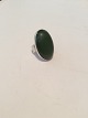 Georg Jensen Sterling Silver Ring with Green Stone No 90B