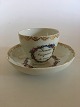 Antique Royal Copenhagen Cup and saucer with inscription from 1790-1810