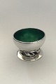 Georg Jensen Blossom Sterling Silver Salt Cellar No 2A (Green)