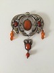 Art Nouvau one of kind jewelry piece with amber of unknown artist. From 
1910-1920.