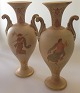 Pair of P. Ipsen Greek Vases Large 37cm with colored motifs