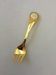 Georg Jensen Annual Fork 1987 in gilded Sterling Silver with enamel