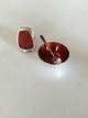 Anton Michelsen Salt & Pepper set in Sterling Silver with red enamel
