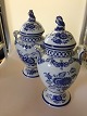 Royal Copenhagen Blue Fluted Plain Pair of large vases with lid No 285