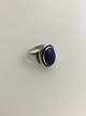 Georg Jensen Sterling Silver Ring No 46B Ornamented with Lapis Lazuli