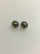 Georg Jensen Sterling Silver Earsticks No 9B with Clear Green Stone