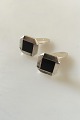 Georg Jensen Sterling Silver Cuff Links with Black Onyx No 202