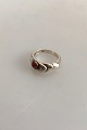 Georg Jensen Sterling Silver Ring No 362 ornamented with red stone