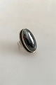 Georg Jensen Sterling Silver Ring No 46E ornamented with Hematite