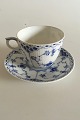 Royal Copenhagen Blue Flute Half Lace Coffee Cup and Saucer No 756