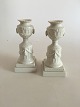 Royal Copenhagen White Flora Danica Set of Two Candlesticks