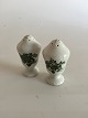 Royal Copenhagen Green Flower Salt & Pepper Shakers No 1706