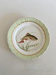 Royal Copenhagen Green Fish Dinner Plate No 919/1710 with Leuciscus 
Erythrophthalmus