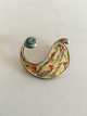 F. Hingelberg Sterling Silver and Enamel Brooch