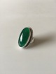 Georg Jensen Sterling Silver Ring No 46E with Large Green Agate