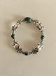 Georg Jensen Sterling Silver Bracelet No 11 with Green Stones