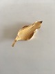 Anton Michelsen Leaf Shaped Brooch in 18K Gold designed by Gertrud Engel