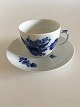 Royal Copenhagen Blue Flower Curved Coffee Cup with Saucer No 072