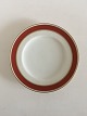 Bing & Grondahl Egmont Luncheon Plate No 26. White with Wine Red Border and Gold 
Line