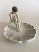 Bing & Grondahl Leaf shaped Art Nouveau Dish with Young Nude Man No 1660