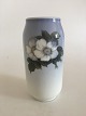 Royal Copenhagen Vase No 693/2304 with a motif of two white roses and a bee