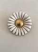 Anton Michelsen Daisy Brooch in Gilded Sterling Silver and White Enamel.