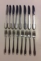 Georg Jensen Sterling Silver Beaded Lunch flatware set 16 pieces