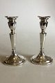 One pair of Silver Candlesticks. Marked H.J.