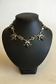 Georg Jensen Silver 830S Necklace No 9 with Moonstones and Labradorites
