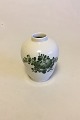 Royal Copenhagen Green Flower Curved Vase No 1684