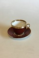 Carl Tielsch / Altwasser Dark red Coffee cup with gold. From 1875-1909