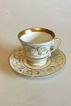 Bing & Grondahl Old Coffee Cup and Saucer with gold decoration