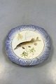 Royal Copenhagen Blue Fish Plate with Gold No 1212/3002.