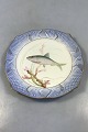 Royal Copenhagen Blue Fish Plate with Gold No 1212/3002.