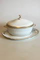 Royal Copenhagen White Curved with serrated Gold edge(Pattern 387/ Josephine) 
Oval Tureen No 1666