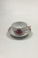 Herend Hungary Apponyi Purple Coffee Cup and Saucer No 704