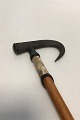 Walking stick of lacquered wood with handle of horn
