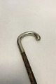 Antique German walking stick with a head of silver, stamped "silber"
