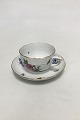 Herend Porcelain Hand-painted coffee cup and saucer with insects, butterflies 
and flower