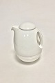 Royal Copenhagen white porcelain Coffee Pot with lid, small tray, egg cup and 
bowl, all in one.