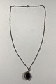 Georg Jensen Sterling Silver Necklace with Moonlight Pendent, Black Agate